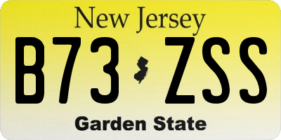 NJ license plate B73ZSS