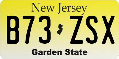 NJ license plate B73ZSX