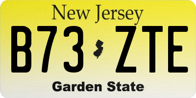 NJ license plate B73ZTE