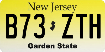 NJ license plate B73ZTH