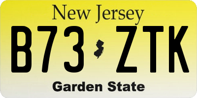 NJ license plate B73ZTK