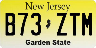 NJ license plate B73ZTM
