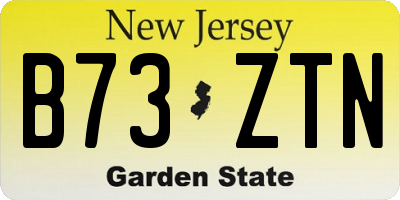 NJ license plate B73ZTN
