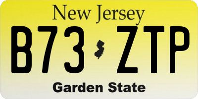 NJ license plate B73ZTP