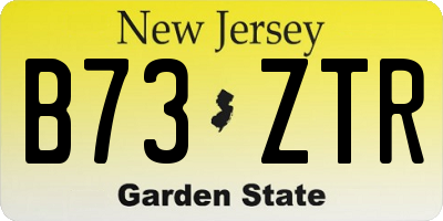 NJ license plate B73ZTR