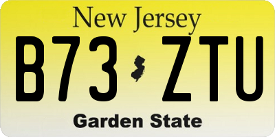 NJ license plate B73ZTU