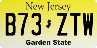 NJ license plate B73ZTW