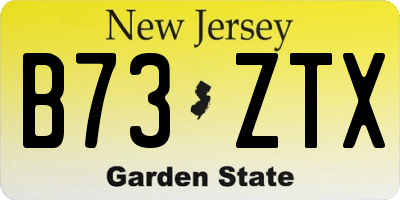 NJ license plate B73ZTX