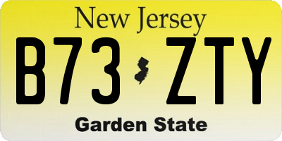 NJ license plate B73ZTY