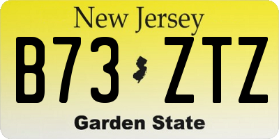 NJ license plate B73ZTZ