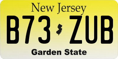 NJ license plate B73ZUB
