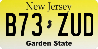 NJ license plate B73ZUD