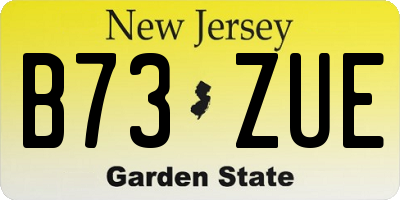 NJ license plate B73ZUE