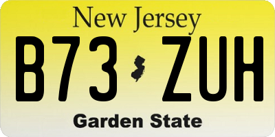 NJ license plate B73ZUH