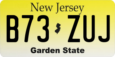 NJ license plate B73ZUJ