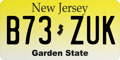 NJ license plate B73ZUK