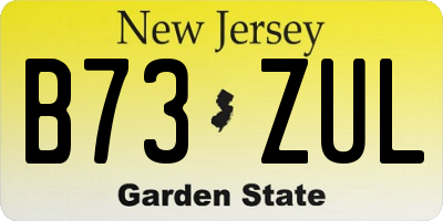 NJ license plate B73ZUL