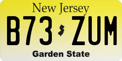 NJ license plate B73ZUM
