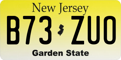 NJ license plate B73ZUO