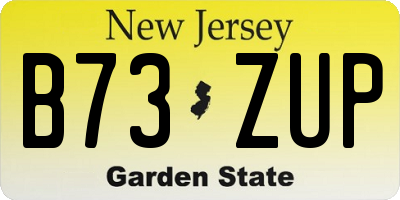 NJ license plate B73ZUP