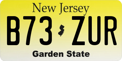 NJ license plate B73ZUR