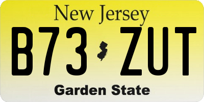 NJ license plate B73ZUT