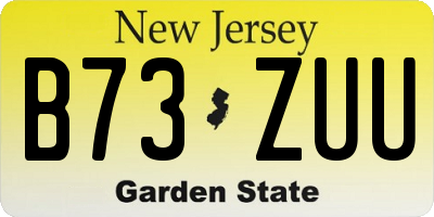 NJ license plate B73ZUU