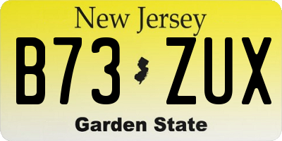 NJ license plate B73ZUX