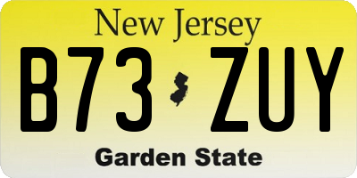 NJ license plate B73ZUY