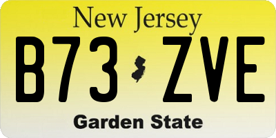 NJ license plate B73ZVE