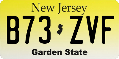 NJ license plate B73ZVF
