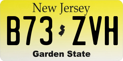 NJ license plate B73ZVH