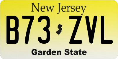 NJ license plate B73ZVL