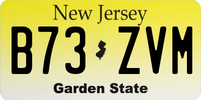 NJ license plate B73ZVM