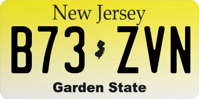 NJ license plate B73ZVN