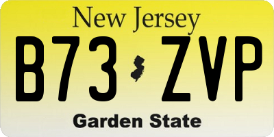 NJ license plate B73ZVP