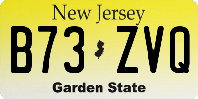 NJ license plate B73ZVQ