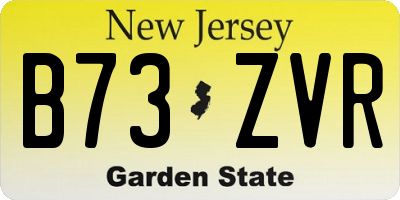 NJ license plate B73ZVR