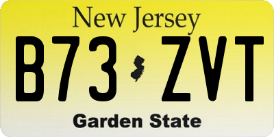 NJ license plate B73ZVT