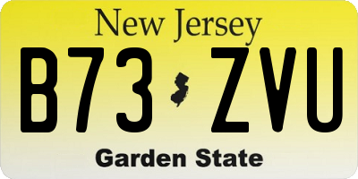 NJ license plate B73ZVU