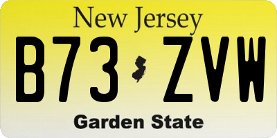 NJ license plate B73ZVW