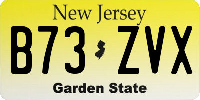 NJ license plate B73ZVX