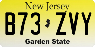 NJ license plate B73ZVY