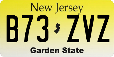 NJ license plate B73ZVZ