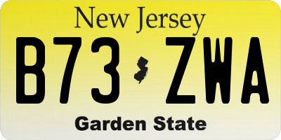 NJ license plate B73ZWA