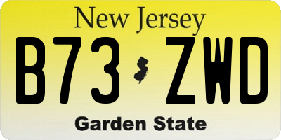 NJ license plate B73ZWD