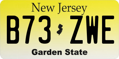NJ license plate B73ZWE