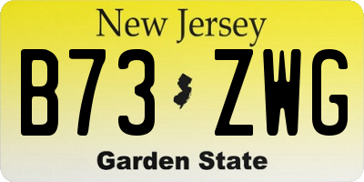 NJ license plate B73ZWG