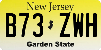 NJ license plate B73ZWH