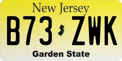 NJ license plate B73ZWK